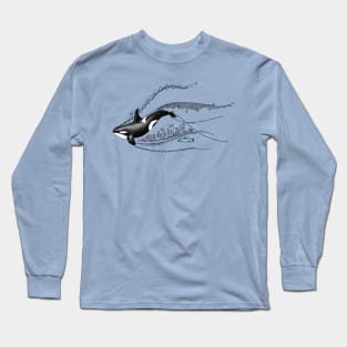 Orca and Salmon Doodle Long Sleeve T-Shirt